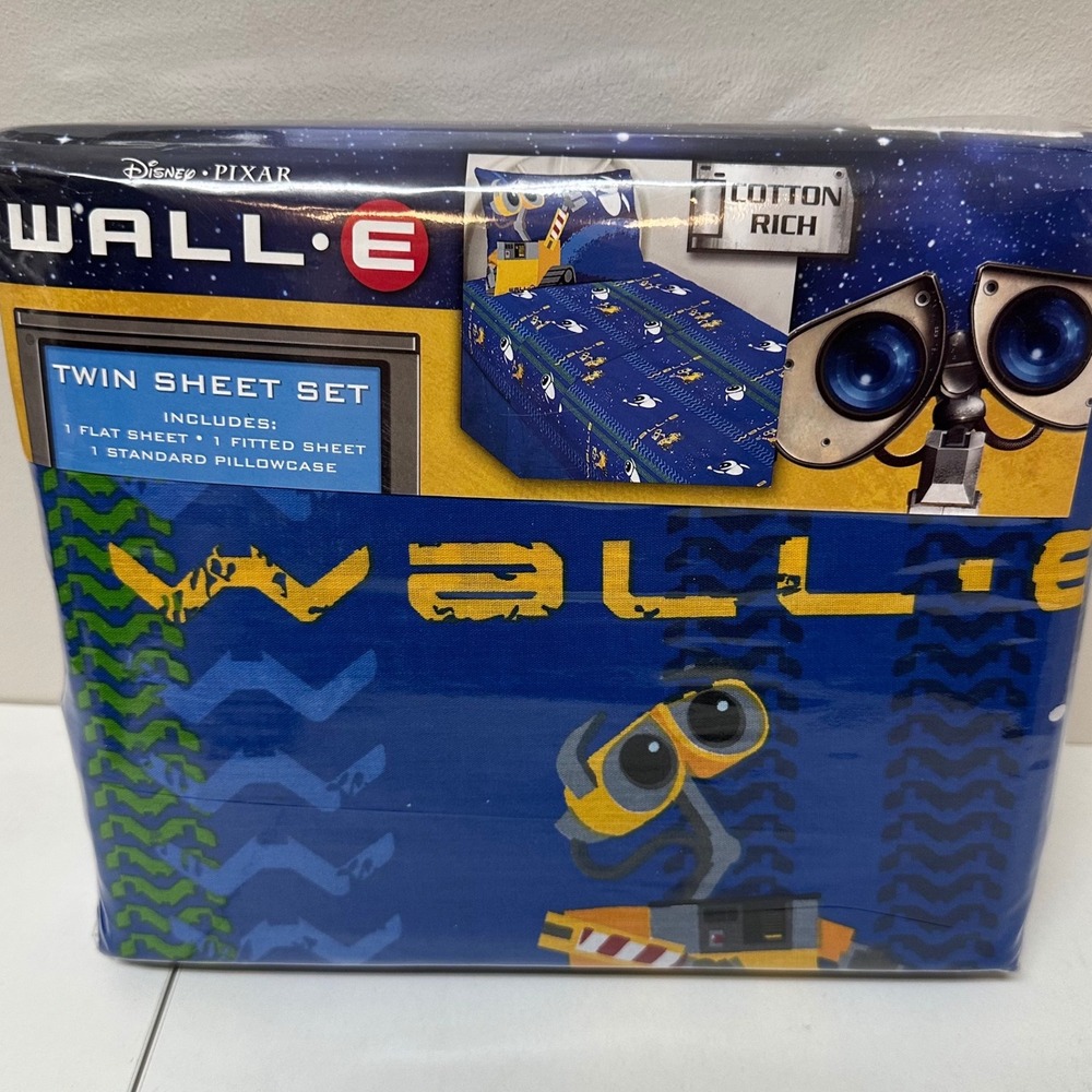 Disney Pixar Wall-E Twin Sheet Set 2008 Vintage Jay Franco Space Bedding NEW